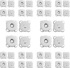 20 Sets 15mm Plum Magnetic Snap Buttons for Sewing Craft Bags Clothes Silver