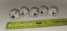 5 Hand Painted Ceramic Knobs 1.5  Cabinet Drawer Pulls Rainbow Floral
