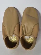 Stelle Tan Leather Slip-On Jazz Dance Shoes Size 1ML Kids Split Sole Breathable