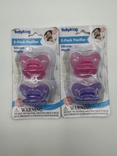 Baby King Pacifiers pink  purple 0 Months Lot Of 2