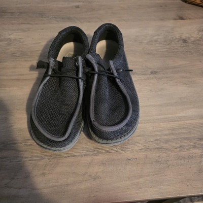 Hey Dude Wally Sox Micro Total Black Lightweight Men's Slip-On Casual Shoes US 7