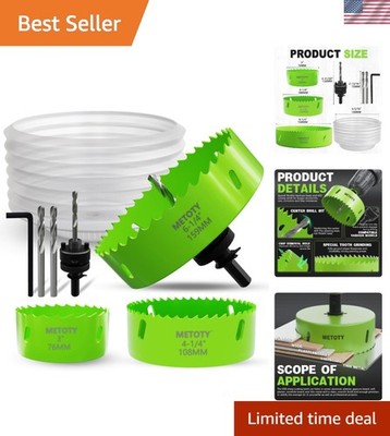8-in-1 Kit] Bi-Metal 3'', 4-1/4'', 6-1/4'' Hole Saws + Drill Bits & Accessories ...