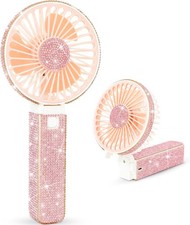 Rhinestone Handheld Fan Crystal Sparkle Mini Personal Fan Shimmering Portable