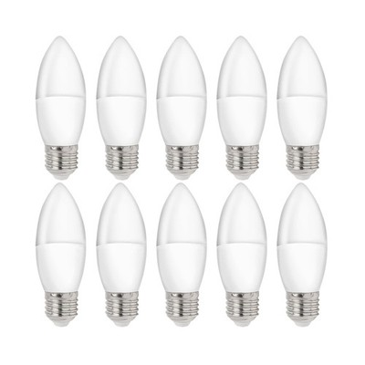 10 x LED Leuchtmittel Kerzen 4W = 32W E27 matt 200° kaltweiß 6000K Tageslicht
