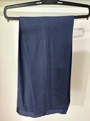 JM Joseph Abboud Mens Dress Pants 31x32 Blue 100% Wool Tailored Straight Fit