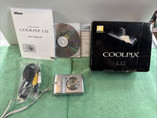 Nikon Coolpix L12 7.1MP Digital Camera Silver w/ Box Manual