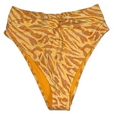 NWT Aerie Twist High Cut Cheeky Orange Swim Bikini Bottom Size Large