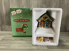 M&M's Dept 56 Candy Store Lighted House & Candy Dish 2004 - 2 Piece Set 