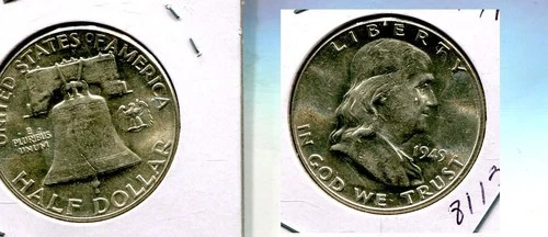 1949 P FRANKLIN SILVER HALF DOLLAR BU 8113T