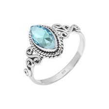 Gemstone Ring 925 Sterling Silver Statement Ring For Women and Girls Handmade...