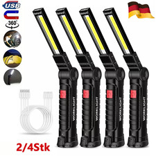 2X COB LED KFZ Arbeitsleuchte Akku Werkstattlampe Handlampe Mit-Magnet Stablampe