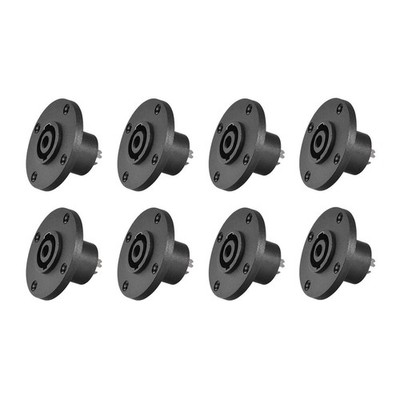 8 Pack Speakon Panel Mount Socket Round, 4 Pole Audio Speaker Jack Twist Lock Co