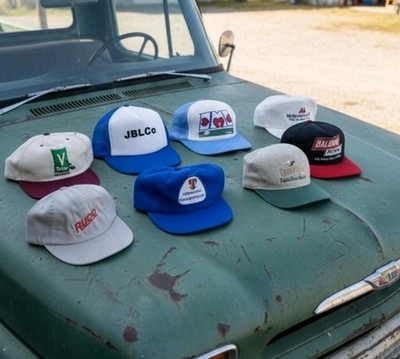 VTG 80s 90s Trucker Hat Lot 8pc Promotional Advertising Snapback Caps Lot