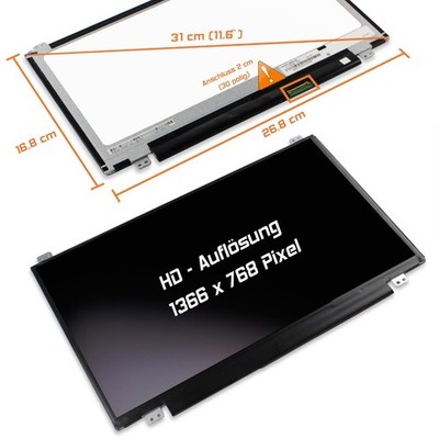 11,6'' LED Display glossy passend für Toshiba Satellite L12-C-101 WXGA HD