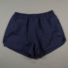 Vintage 80s Adidas Running Shorts Men's Large Blue Trefoil Made in USA Dacron