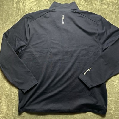 RLX Ralph Lauren Pullover Men's 2XL Blue 1/4 Q Zip Luxury