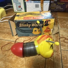 1955 Slinky SUSIE THE WORM Pull Toy mint in box Made in Canada James Industries