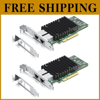 X540 10Gb Dual Port PCIe Ethernet LAN Adapter for Windows/Linux Servers - 2-Pack