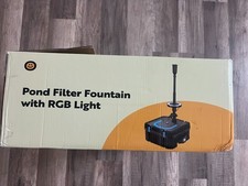 690GPH Pond Filter Fountain Pump w/ RGB LED Light Submersible Koi Pond Pump Kit
