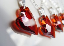 Swarovski Red Heart Pendant Necklace  925 Sterling Silver  Valentine's Day