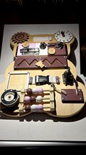 Wooden Busy Board Montessori Toy Lock Latch Buckle Clock Skills Toddler used