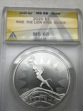 2020 Niue Disney Lion King Circle of Life 1oz.999 Fine Silver ANACS MS68 DCAM $2