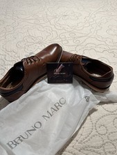 Bruno Marc Oxford Dress Shoes Brown Faux Leather Lace Up Round Toe Men's Size 8