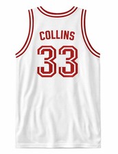 Retro Collins #33 Basketball Jersey Tribute White Red Stiched Memorial Shirts