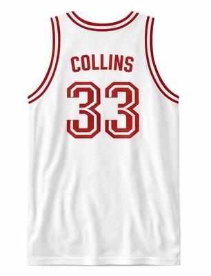 Retro Collins #33 Basketball Jersey Tribute White Red Stiched Memorial Shirts
