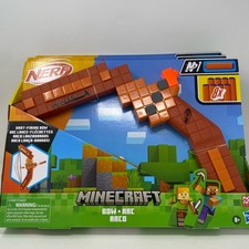 NERF Minecraft Bow Dart Blaster Brown/Orange Pixel 