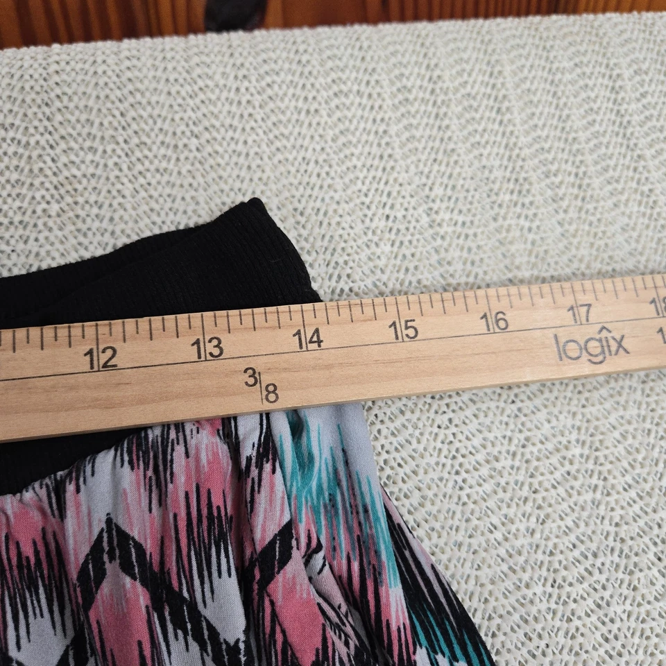 Pantalones rue21 Mujer XL Negro Rosa Zig Zag Jogger Salón Elástico Cordón Boho Foto 4 de 4