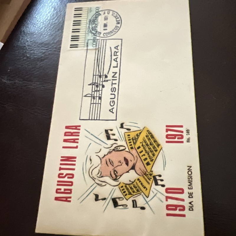 MEXICO  MUSIC AGUSTIN LARA 1971 FDC