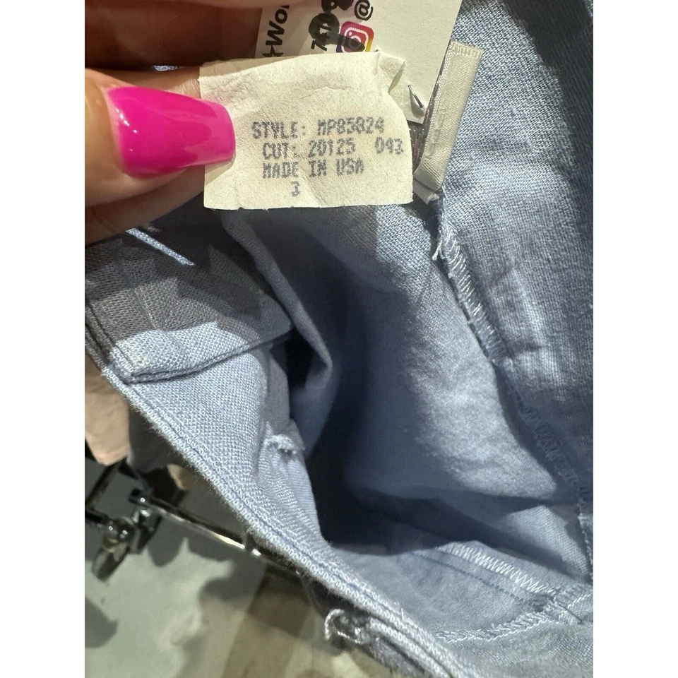 Vintage 90s XOXO Periwinkle Blue Mid Rise Cotton Blend Shorts Size 3 - Imagem 3 de 4