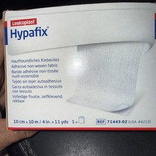 Cinta de retención de aderezo Hypafix blanca con forro 4” X 11 yardas 1 rollo 05/10/2020