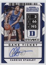 2020 Panini Contenders Draft Picks Game Ticket Blue /99 Cassius Stanley Auto 8cg