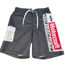Ford Motorcraft Racing Board Shorts Mens 36 Black Swim Trunks Surf