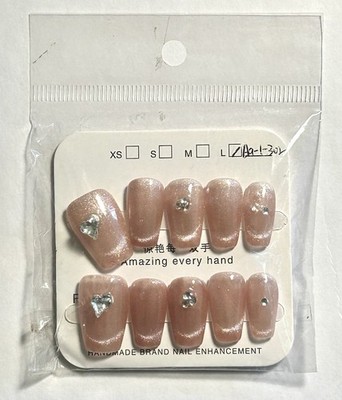 Custom Nail Art Acrylic Handmade Press On Nails Sz L w/ FREE Prep Kit ppj NEW!