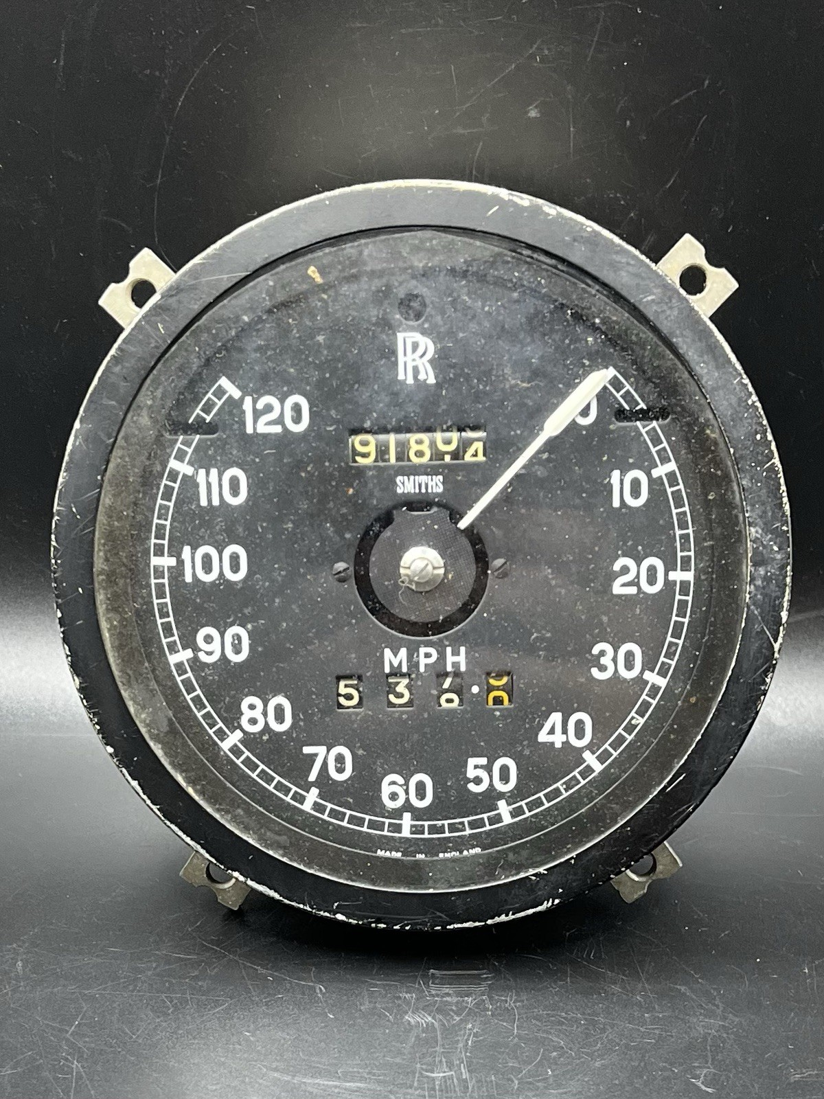 Vintage Smiths Rolls Royce Speedometer 120 Mph 2 Jewel Adjustable