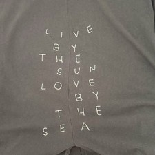 SUNDRY ANTHROPOLOGIE Women’s Gray Embroidered Dress “LIVE BY THE SUN” Dress Sz M