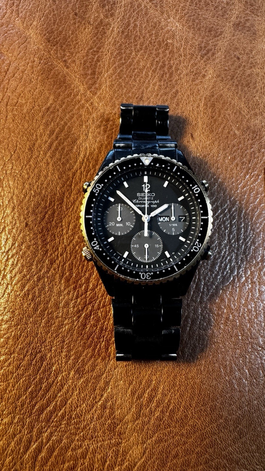 Seiko Quartz Chronograph Sports 100 7A38-6010 - Gem
