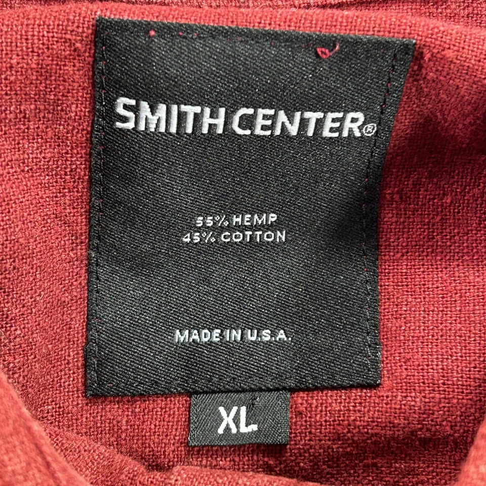 Camisa Smith Center Para Hombres XL Abotonada Manga Larga Cáñamo Algodón Hecha en EE. UU. Ropa de Trabajo Foto 4 de 4
