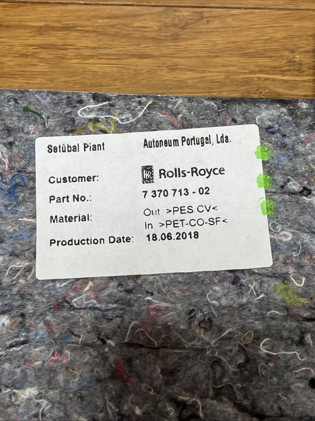 2017-2023 Rolls Royce Dawn Rear Sound Insulation Convertible Top Compartment OEM