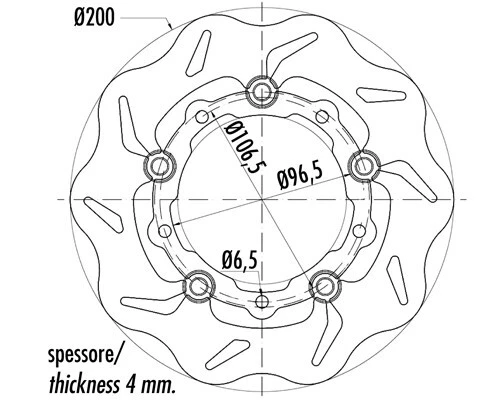 175.0006 DISCO FRENO POLINI FLOTTANTE PIAGGIO ZIP SP D.200 - Immagine 2 di 4