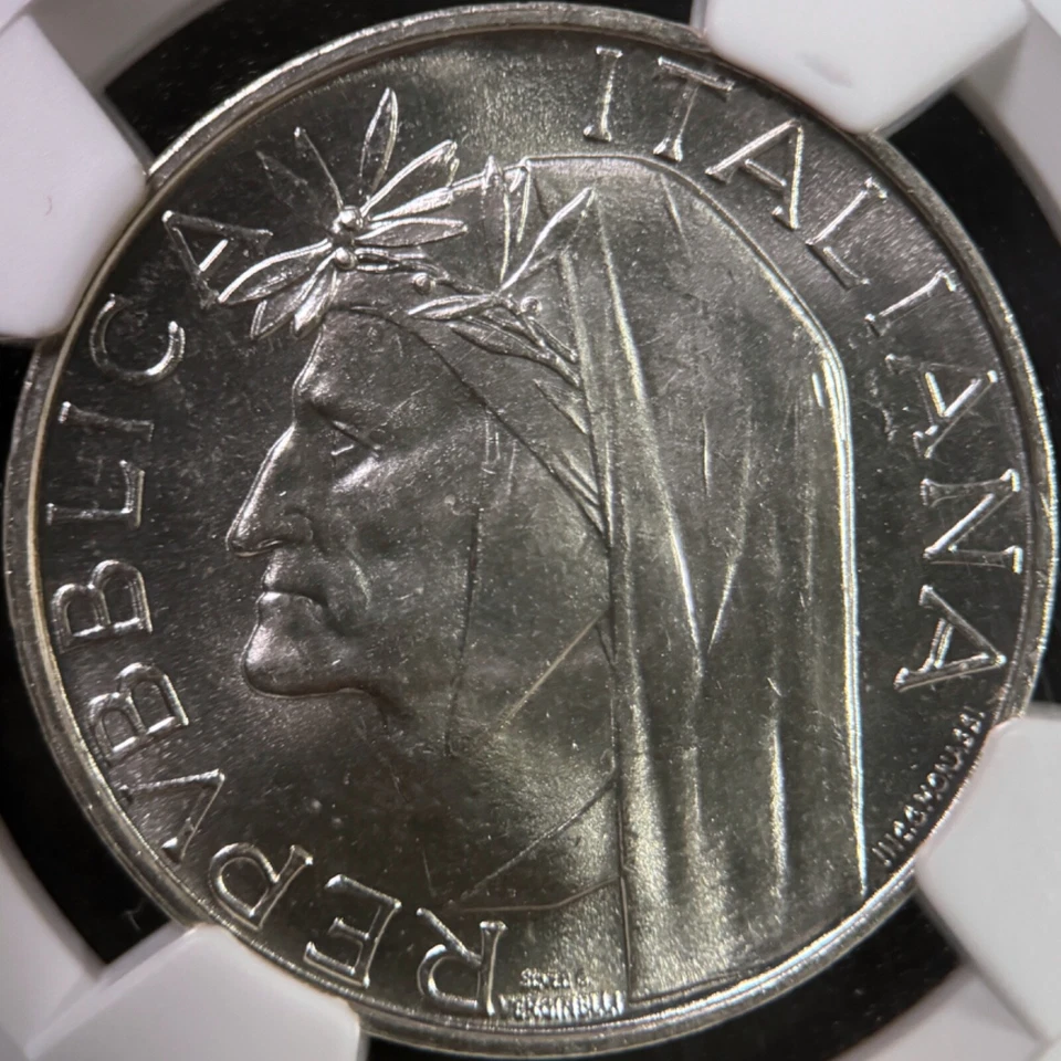 ITALY. 1965, 500 Lire, Silver - NGC MS66 - Dante Alighieri, Divine Comedy 39 - Image 3 of 4