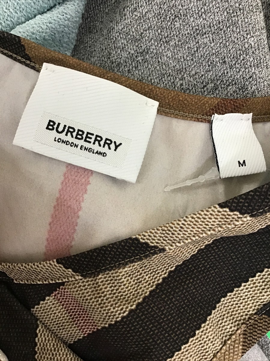 Burberry Tank Top Plaid Stretch Crop Razorback Nylon Blend Size M