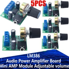 5Pcs LM386 Mini Audio Power Amplifier Board DC3~12V Module Adjustable Volume