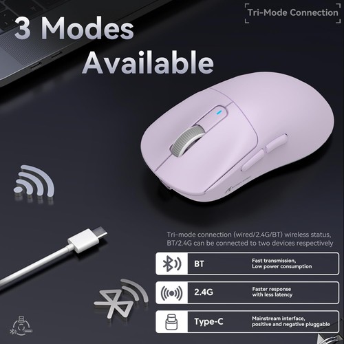ATTACK SHARK X3 49g SUPERLIGHT 26K DPI Maus BT/2.4G Wireless/Kabelgebundene Maus - Bild 60 von 90