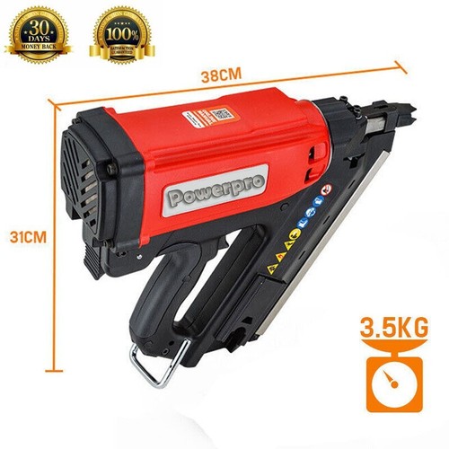 Cordless Framing Nailer 34 ° Gas Nail Gun Nailer 2 Battery Charger Tool Box - Picture 3 of 11