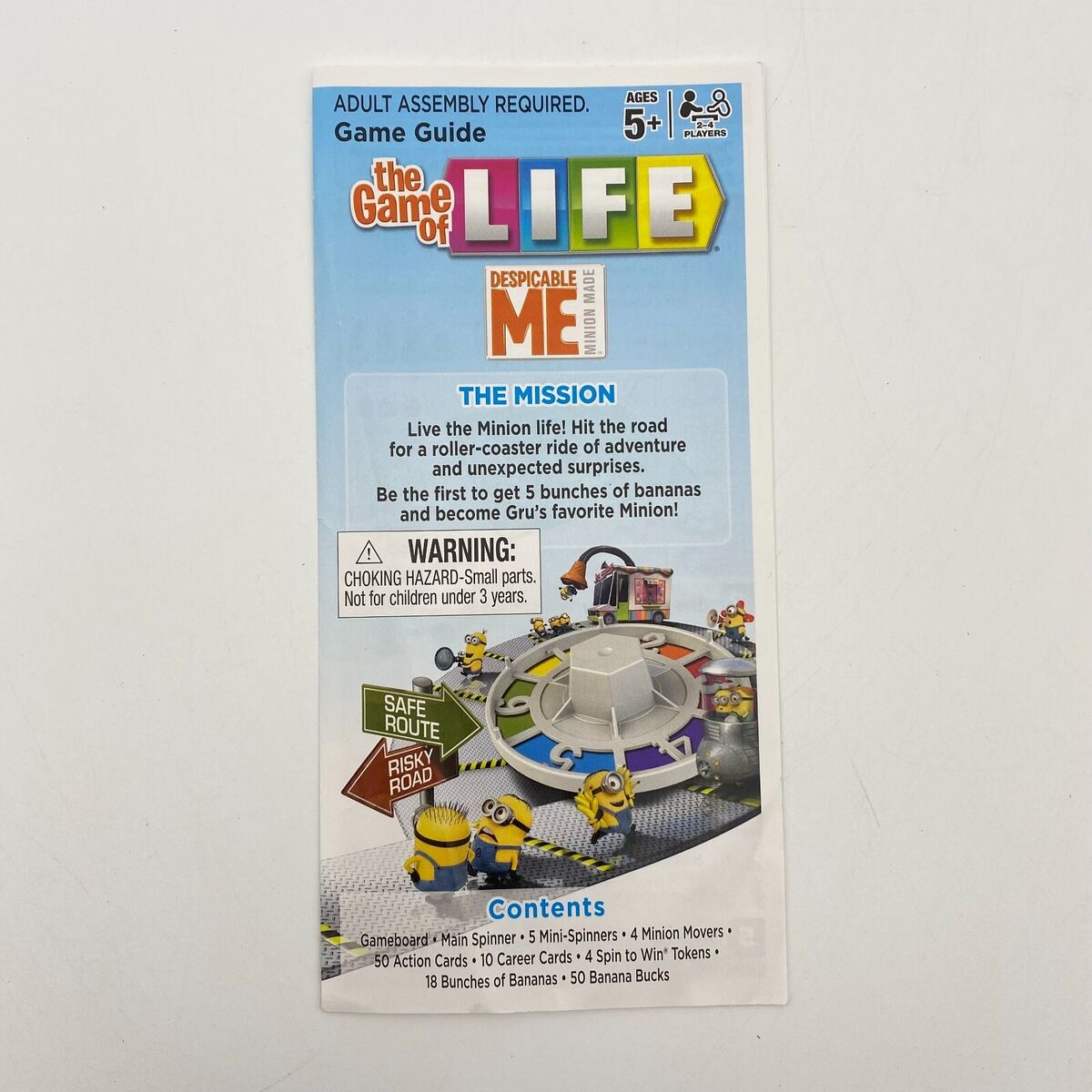 Instructions Rules The Game of Life Despicable Me Minion Made Replacement  Pieces