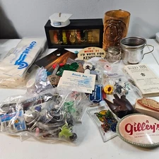 Junk Drawer Lot Assorted Items VTG Watch Conrail Crafting 4lbs